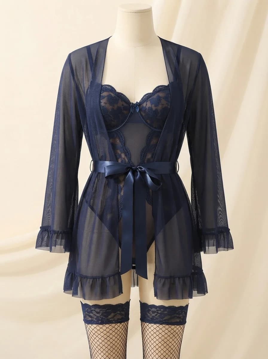Midnight Dream 3 Piece Set in Black or Blue in Blue