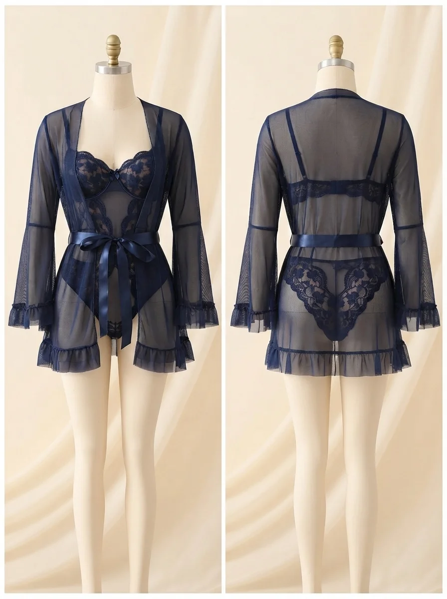 Midnight Dream 3 Piece Set in Black or Blue in Blue