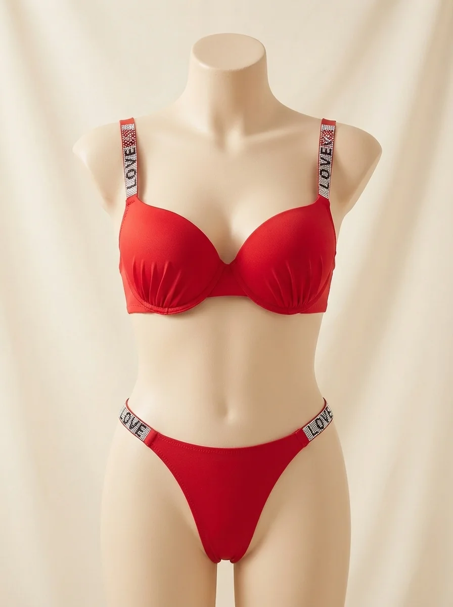 Soft Lace Confidence Bra Set in Red