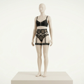 Front Zip Garter Lingerie Cosplay Set