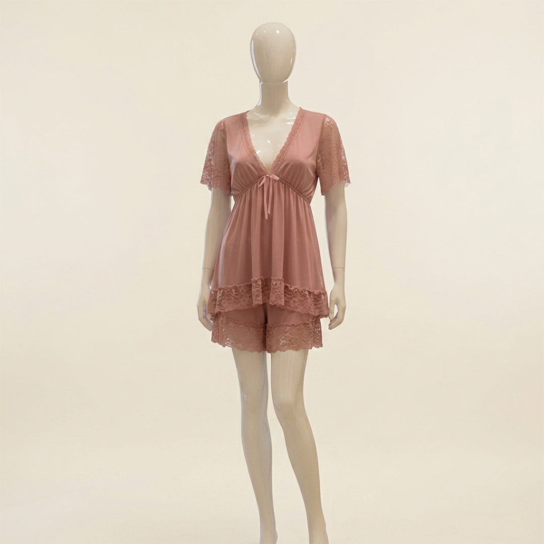 Blush Serenity Lace Nightwear Set