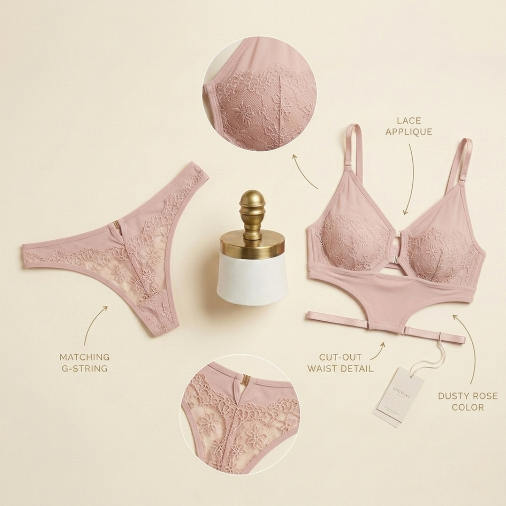 MULAIMA – BLOSSOM Lace Cut-Out Lingerie Set
