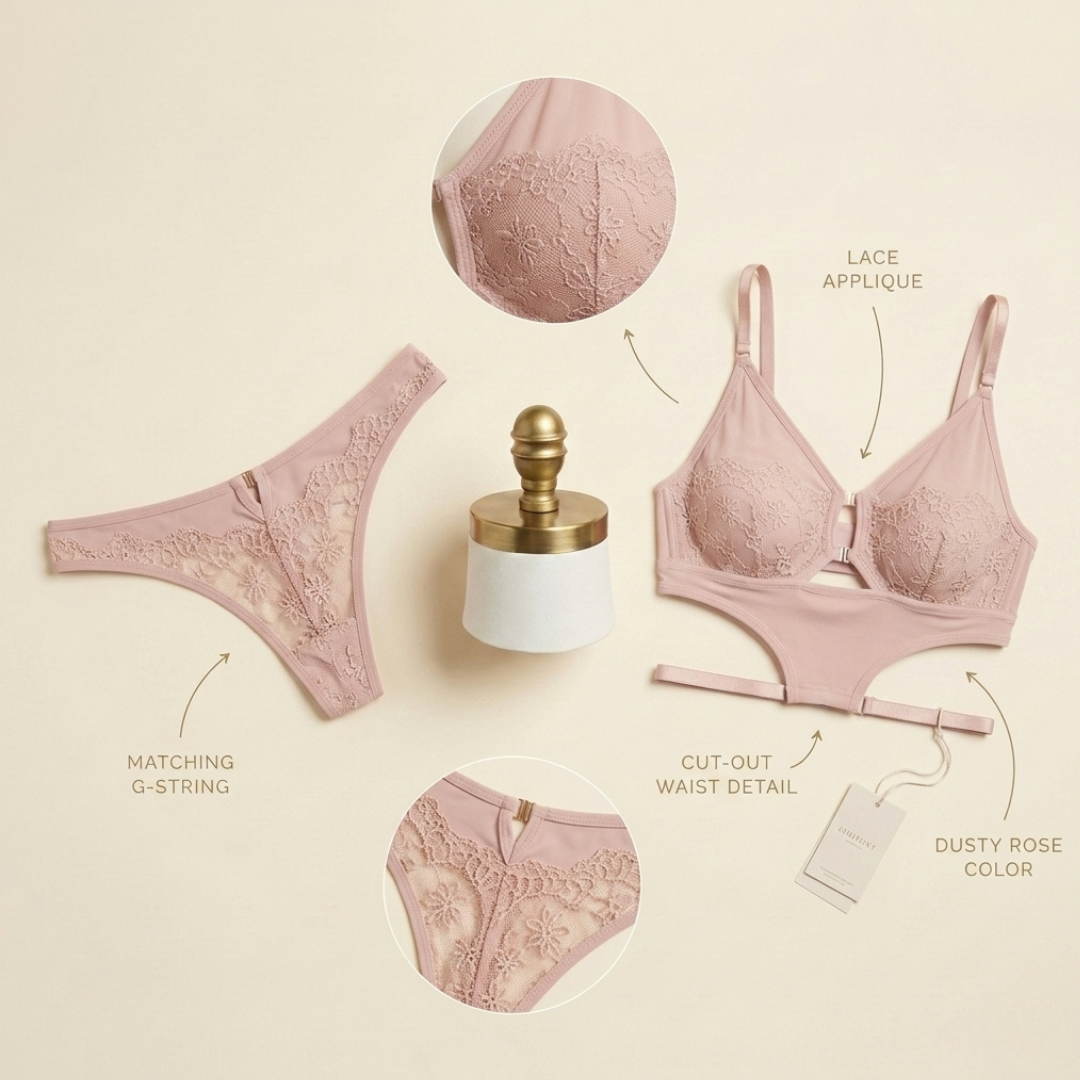 MULAIMA – BLOSSOM Lace Cut-Out Lingerie Set