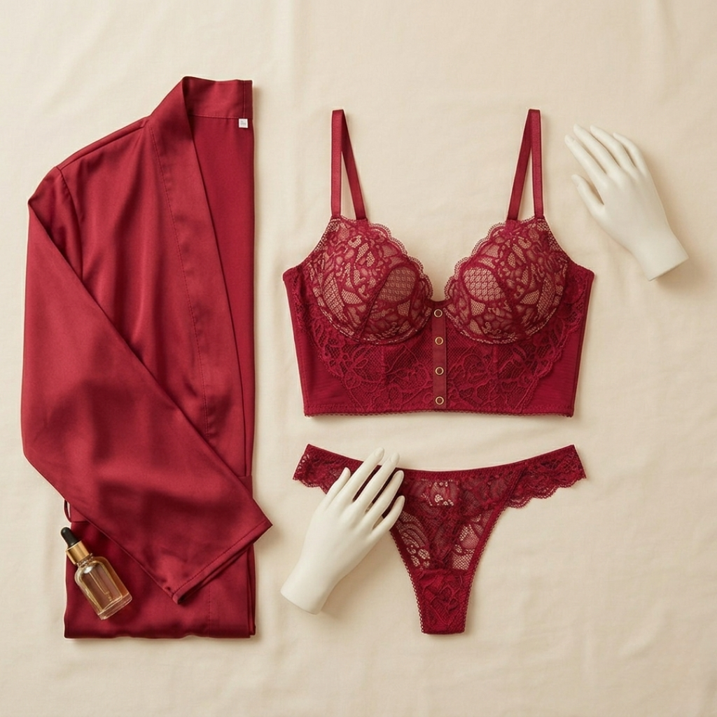Mulaima Ruby Lace Lingerie Set –  Ruby