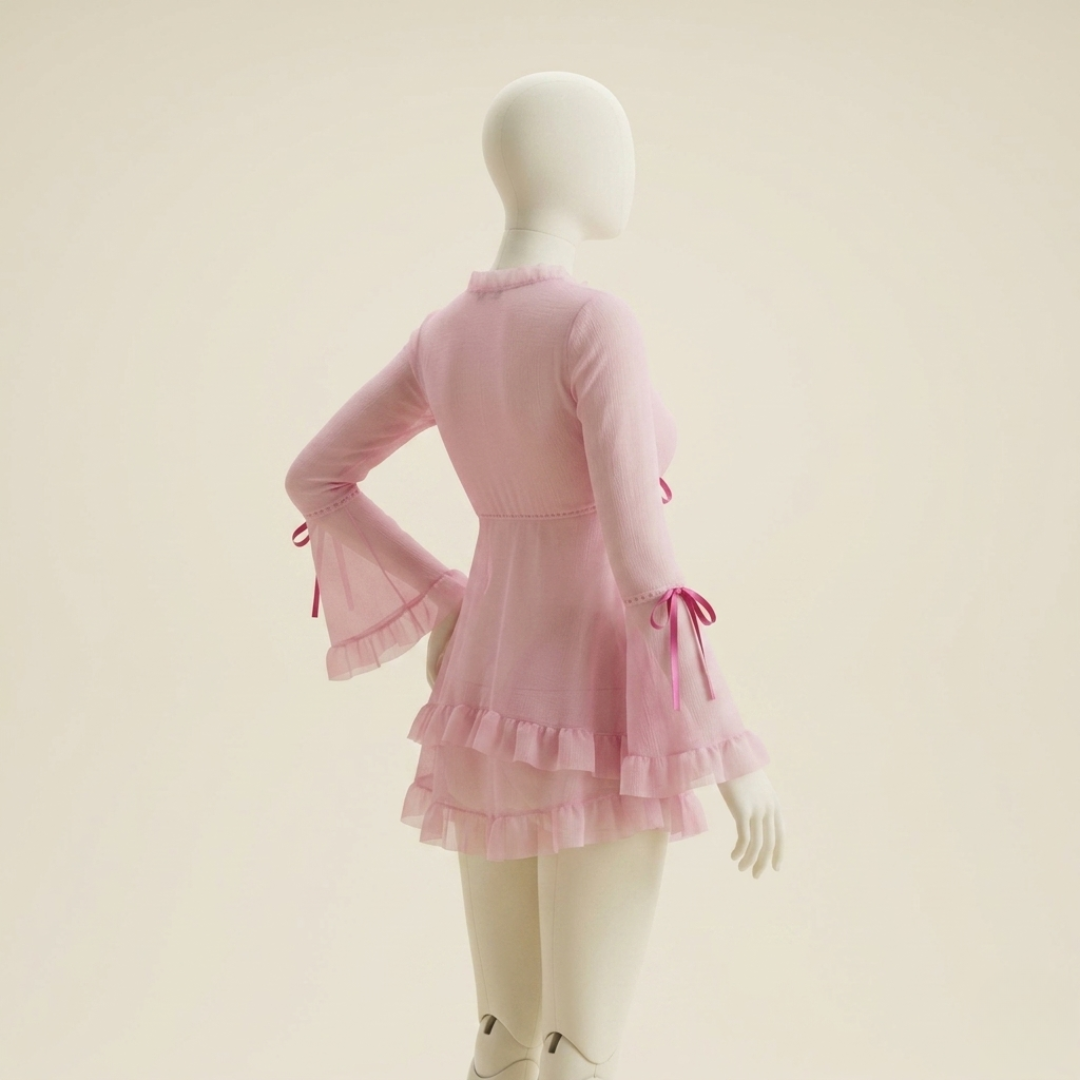 Blush Whisper Sheer Net Nightdress