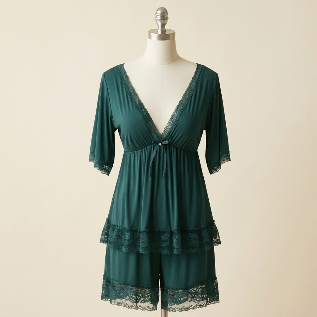 Emerald Lace Comfort Nightwear Set