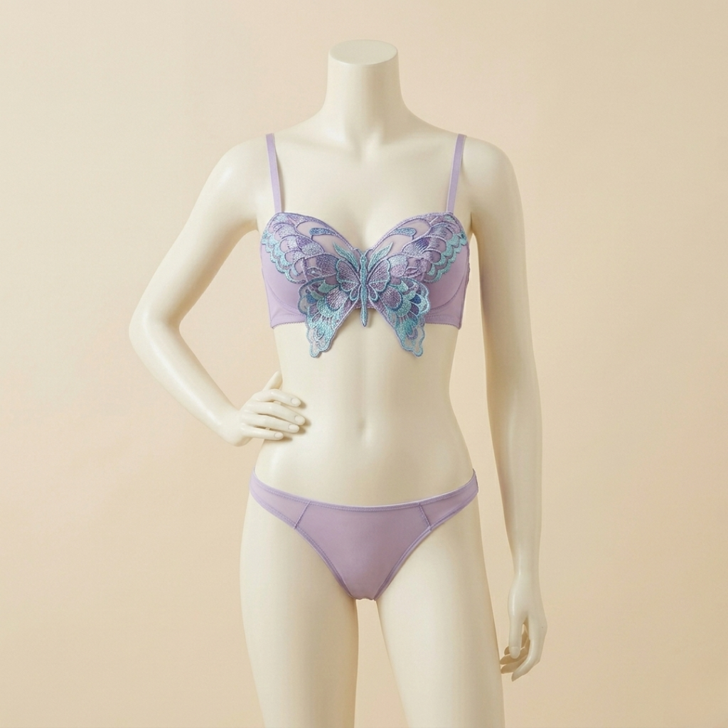 Lavender Flutter Sheer Lingerie Set