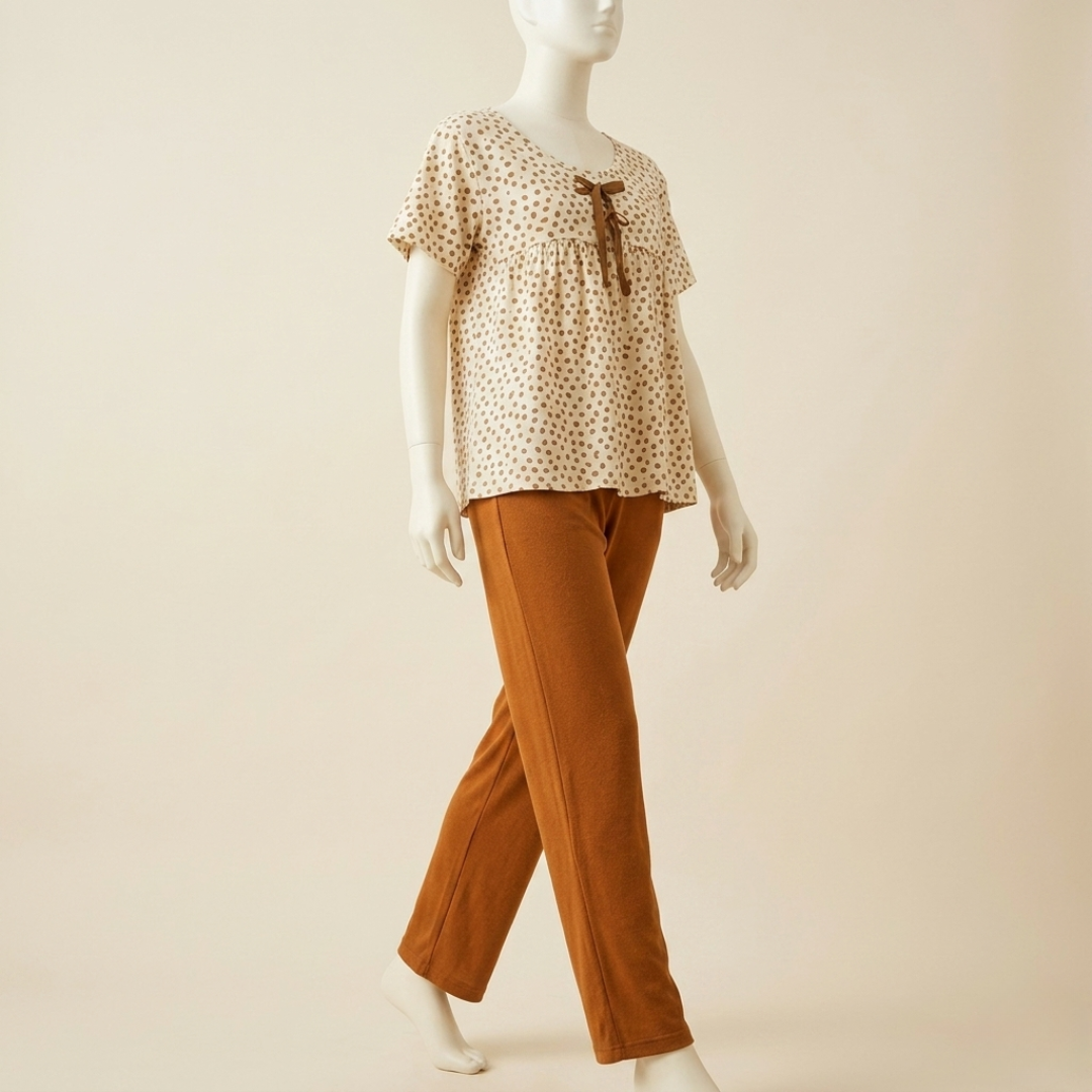 Lunara Polka Dot Cotton Nightwear Set