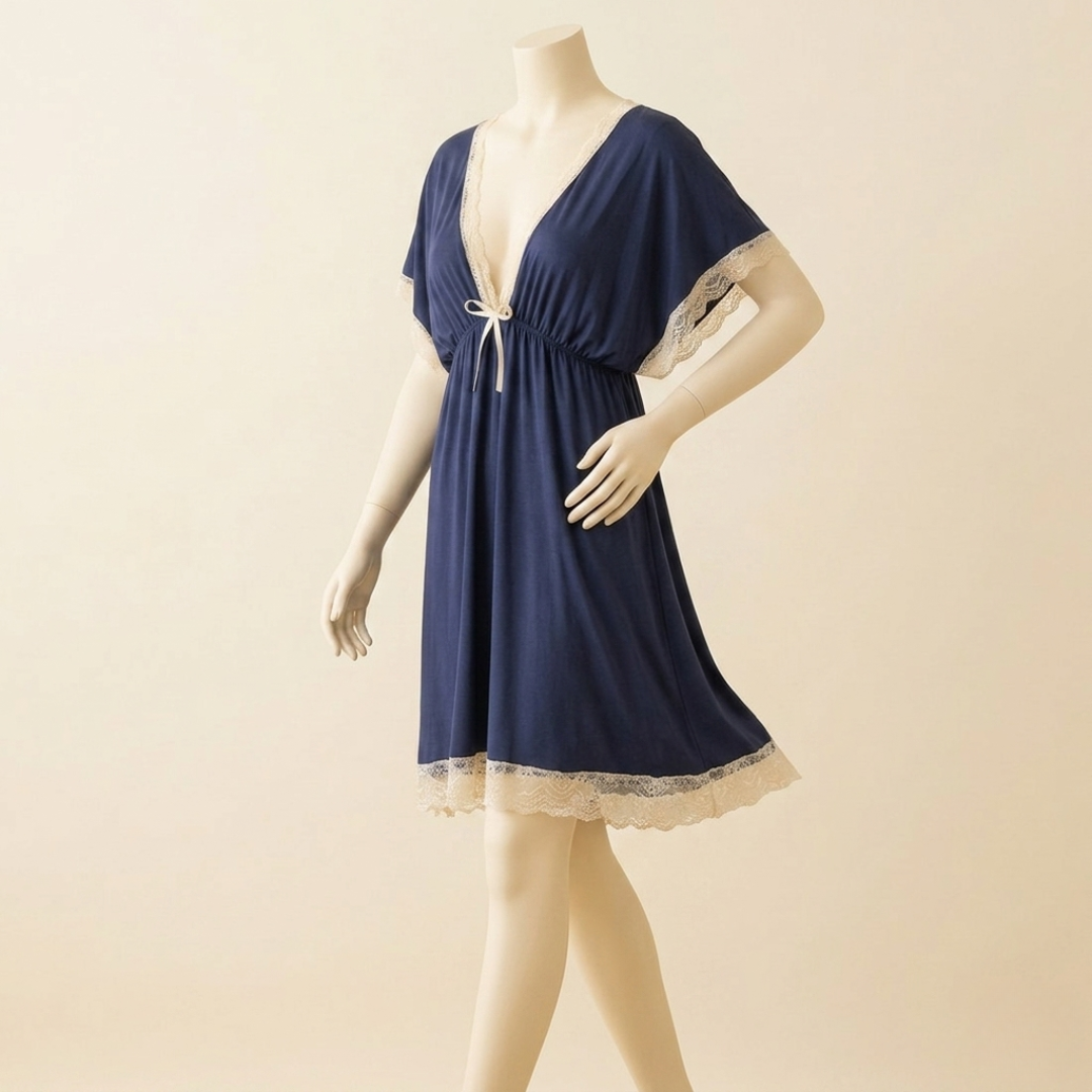 Midnight Grace Lace-Trim Nightdress