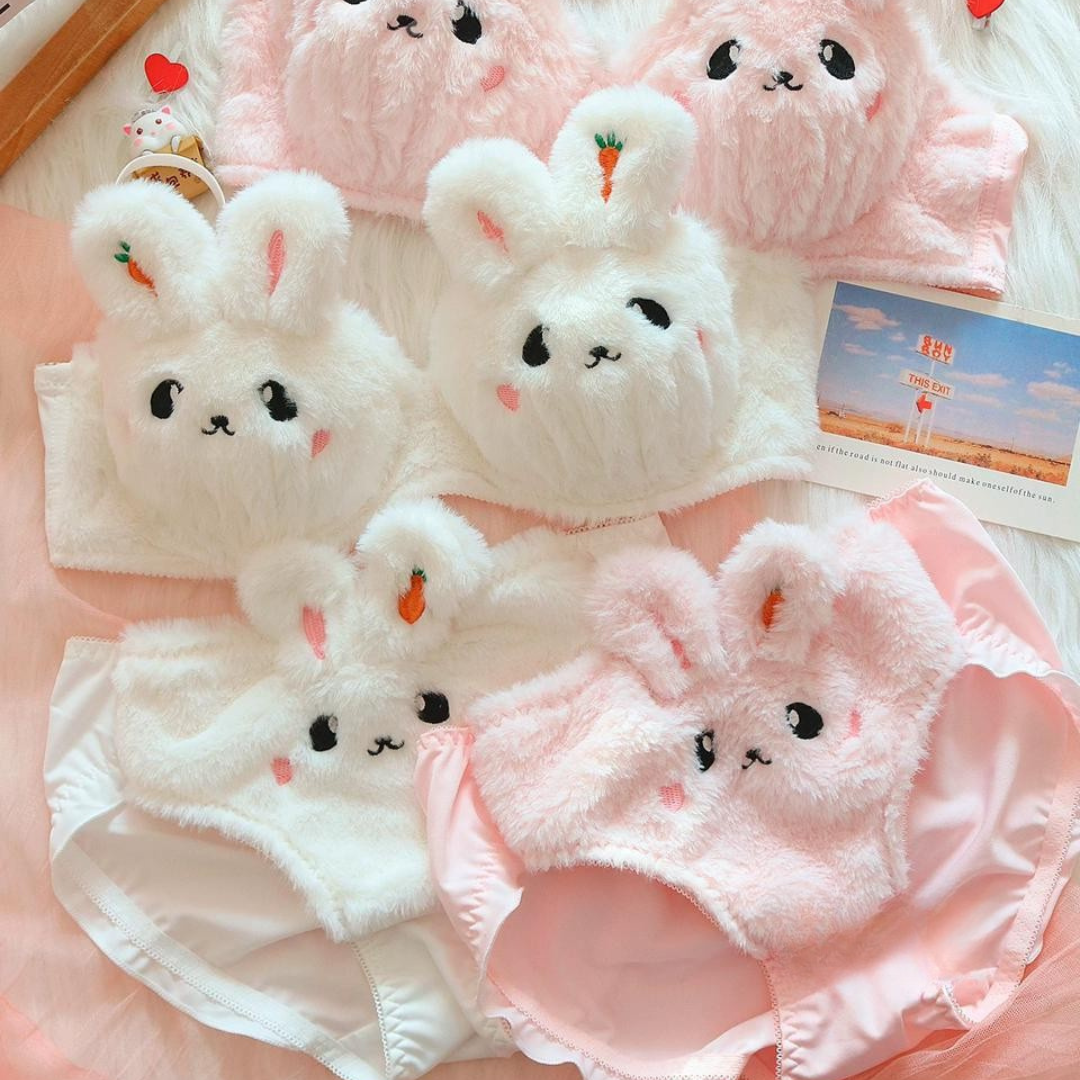 Fluffy Bunny Lingerie Sets For Women - Two Piece Lounge Set