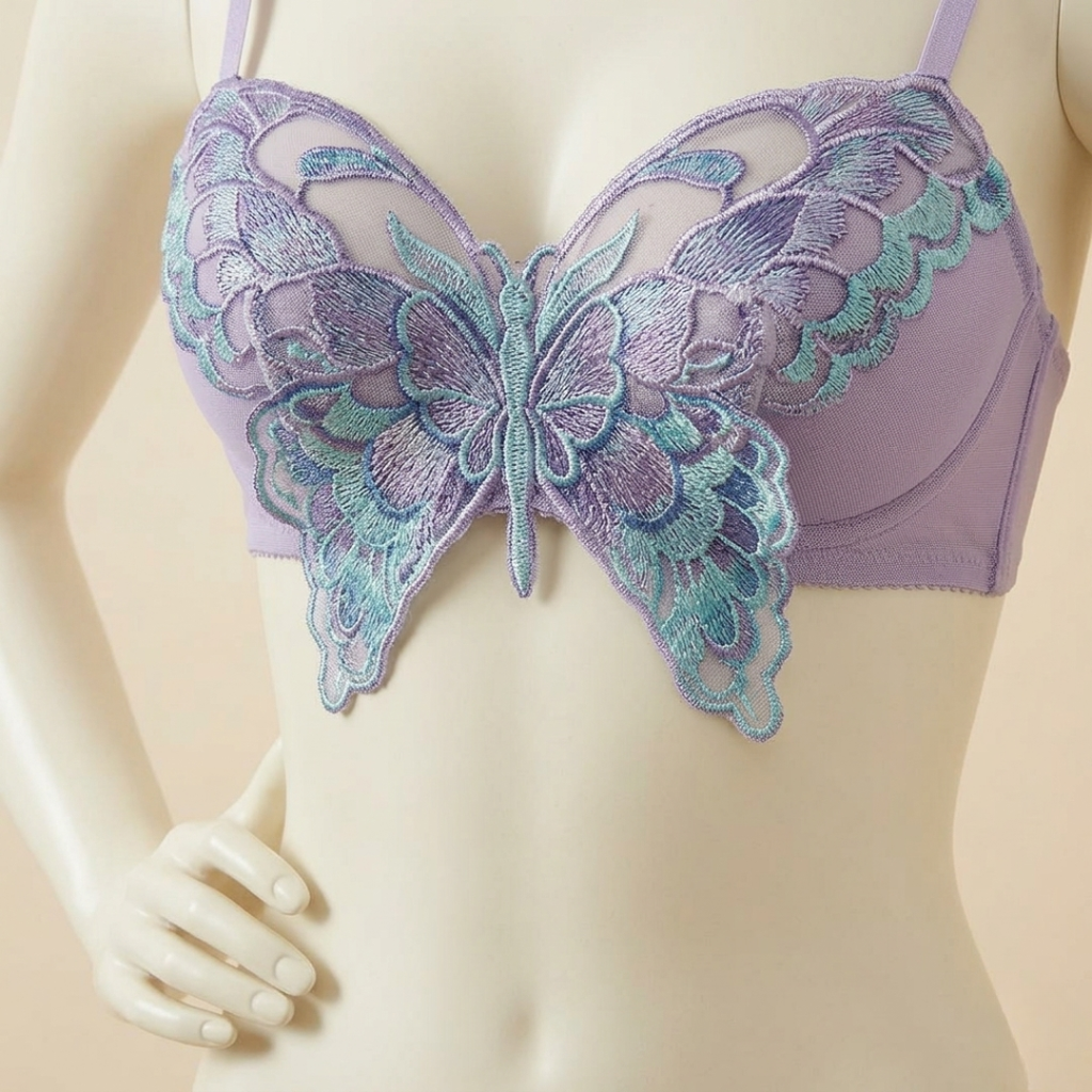 Lavender Flutter Sheer Lingerie Set