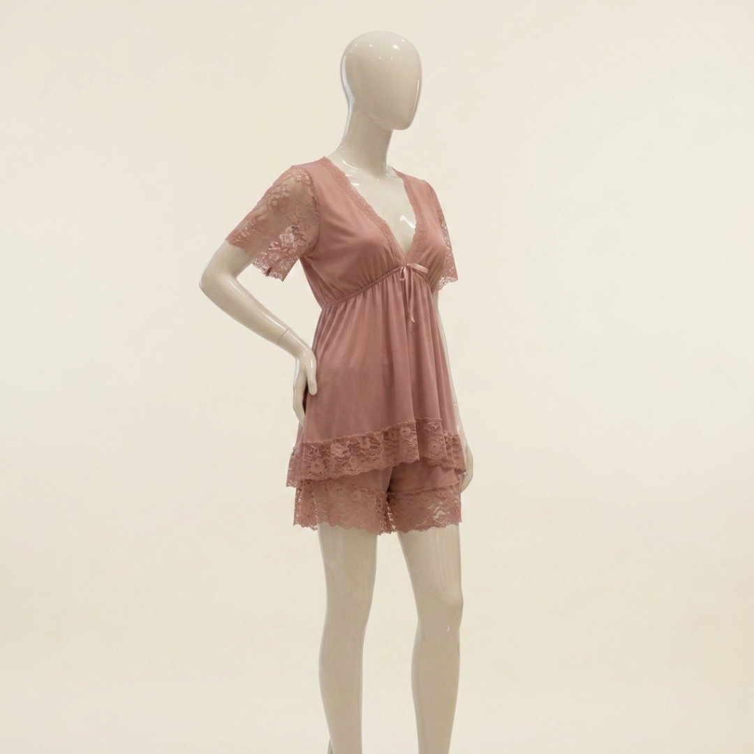 Blush Serenity Lace Nightwear Set