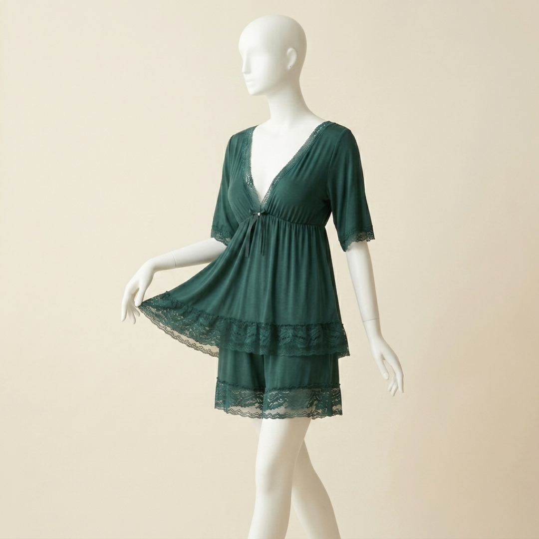 Emerald Lace Comfort Nightwear Set