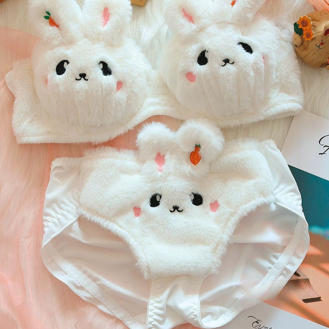 Fluffy Bunny Lingerie Sets For Women - Two Piece Lounge Set