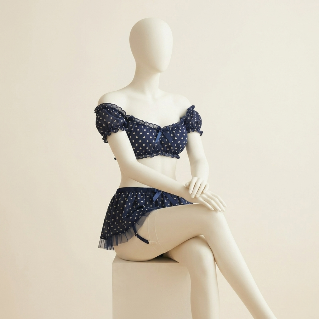 Midnight Dottie Flirt Lingerie Set