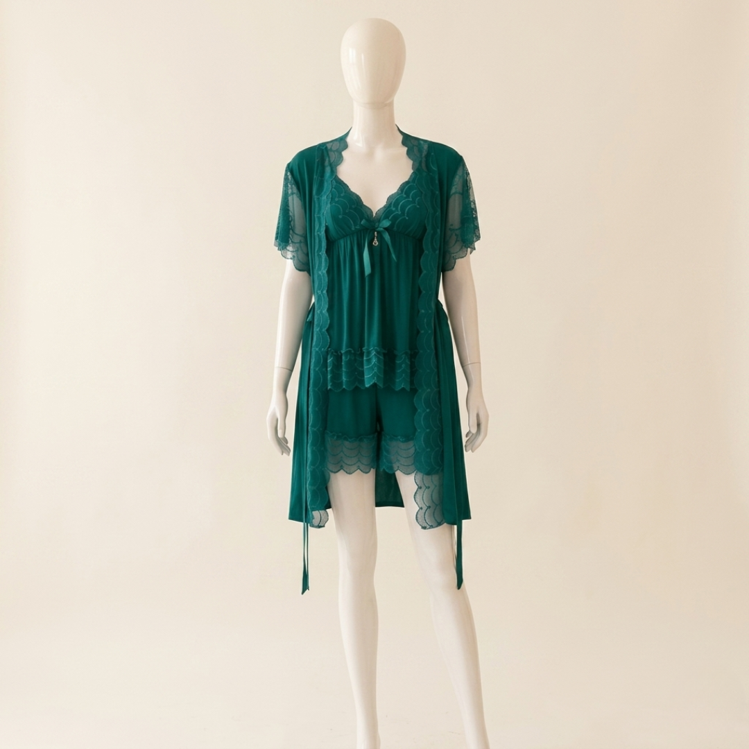 Emerald Lace Nightwear Set