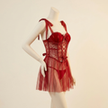 Veloura Scarlet Lace Nightdress