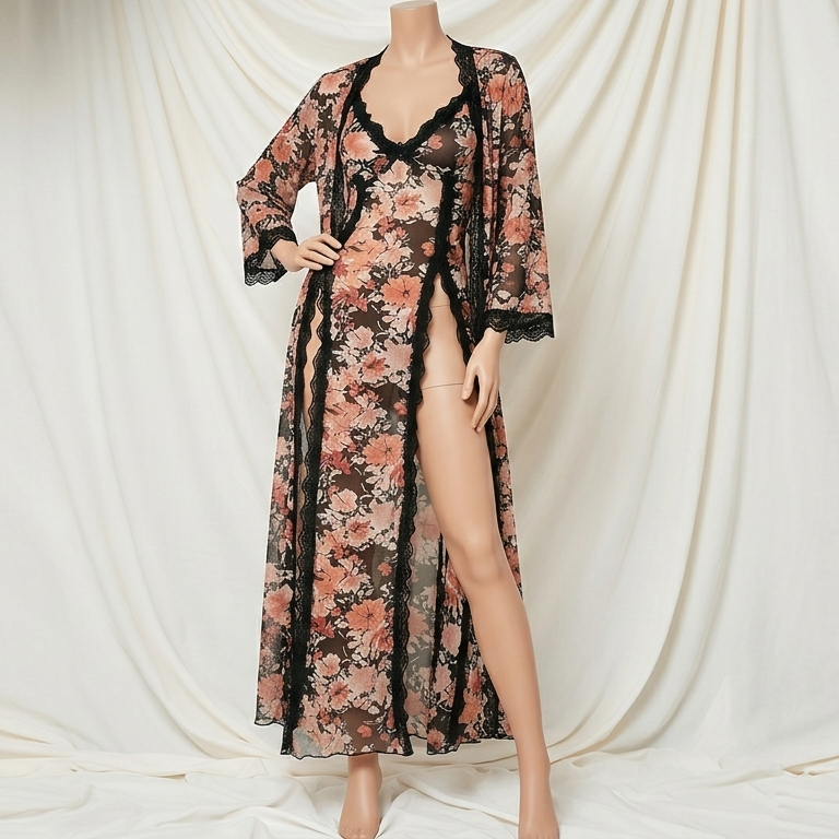 Floral Moonlight Glow Nightwear Maxi Gown