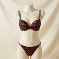 Luxury Heart & Leopard Print Bra and Panty Set