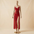 Hollow Out Lace Mesh Nightwear Gown