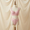 Romantic Lace Front-Cross Push-Up Bra Set