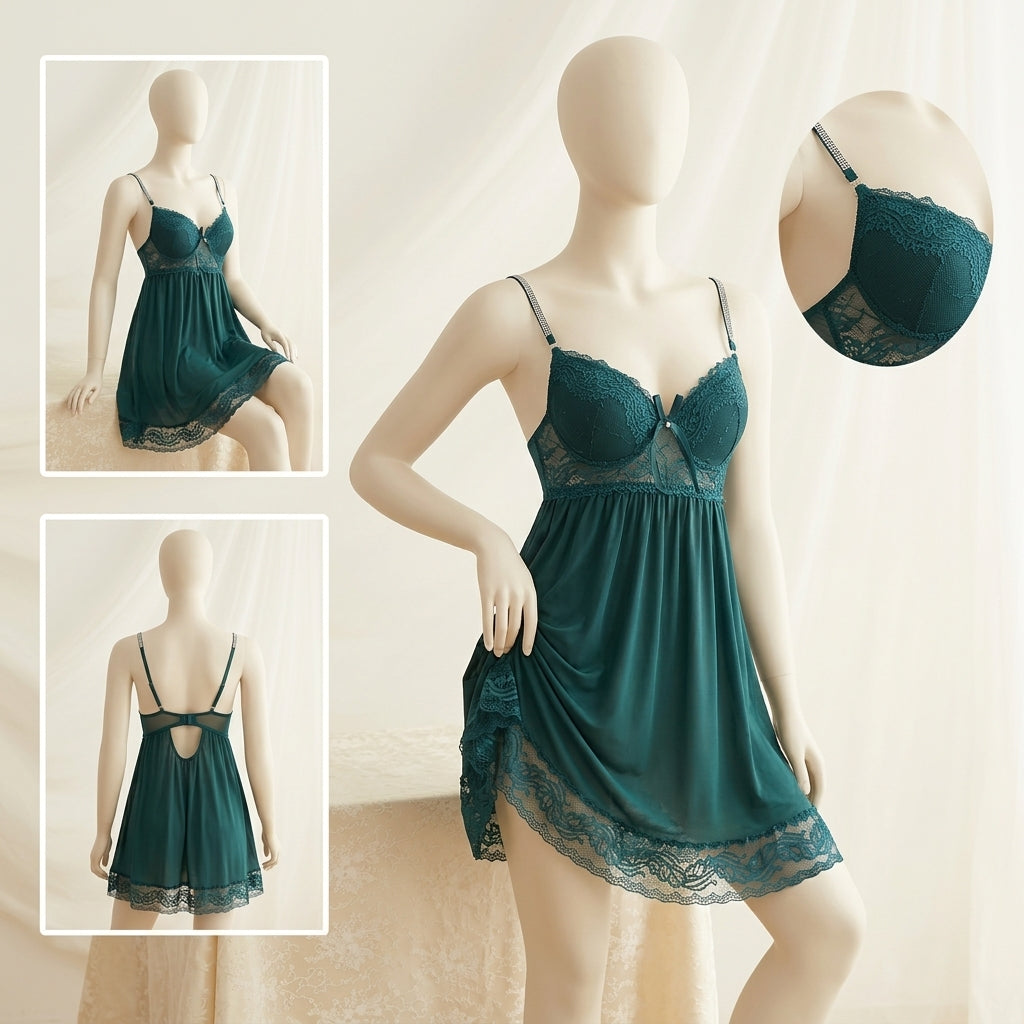 Soft Net Fabric Night Outfit Gown