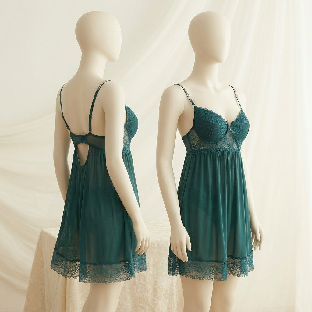 Soft Net Fabric Night Outfit Gown