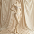 Midnight Fringe Mesh Lingerie Bodysuit Set