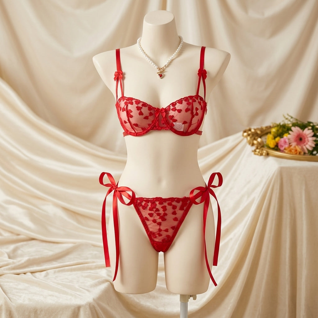 Enchanted Floral Embroidered Lingerie Set