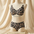 Ultra-Soft Animal Print Logo-Band Bralette Set