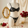 Luxury Floral Embroidered Underwire Lingerie Set