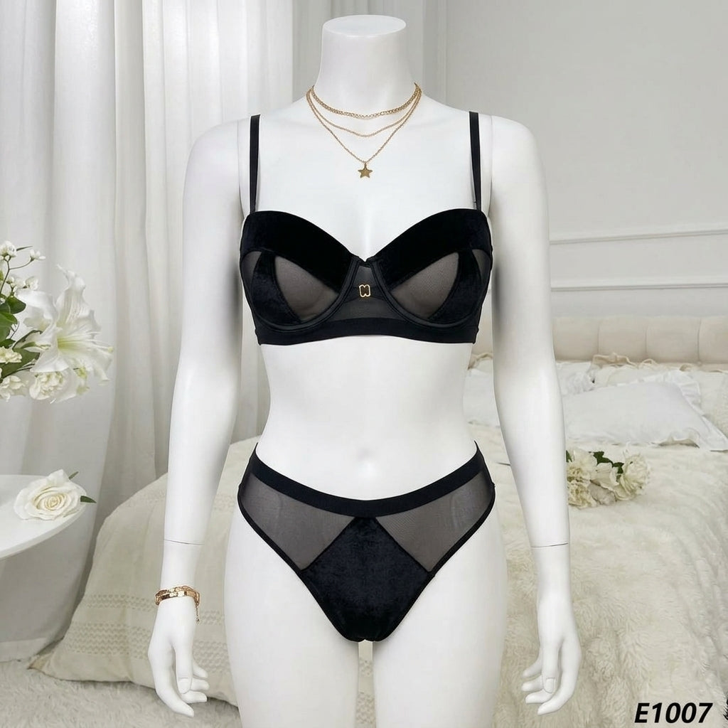 Midnight Velvet & Mesh Temptation Set