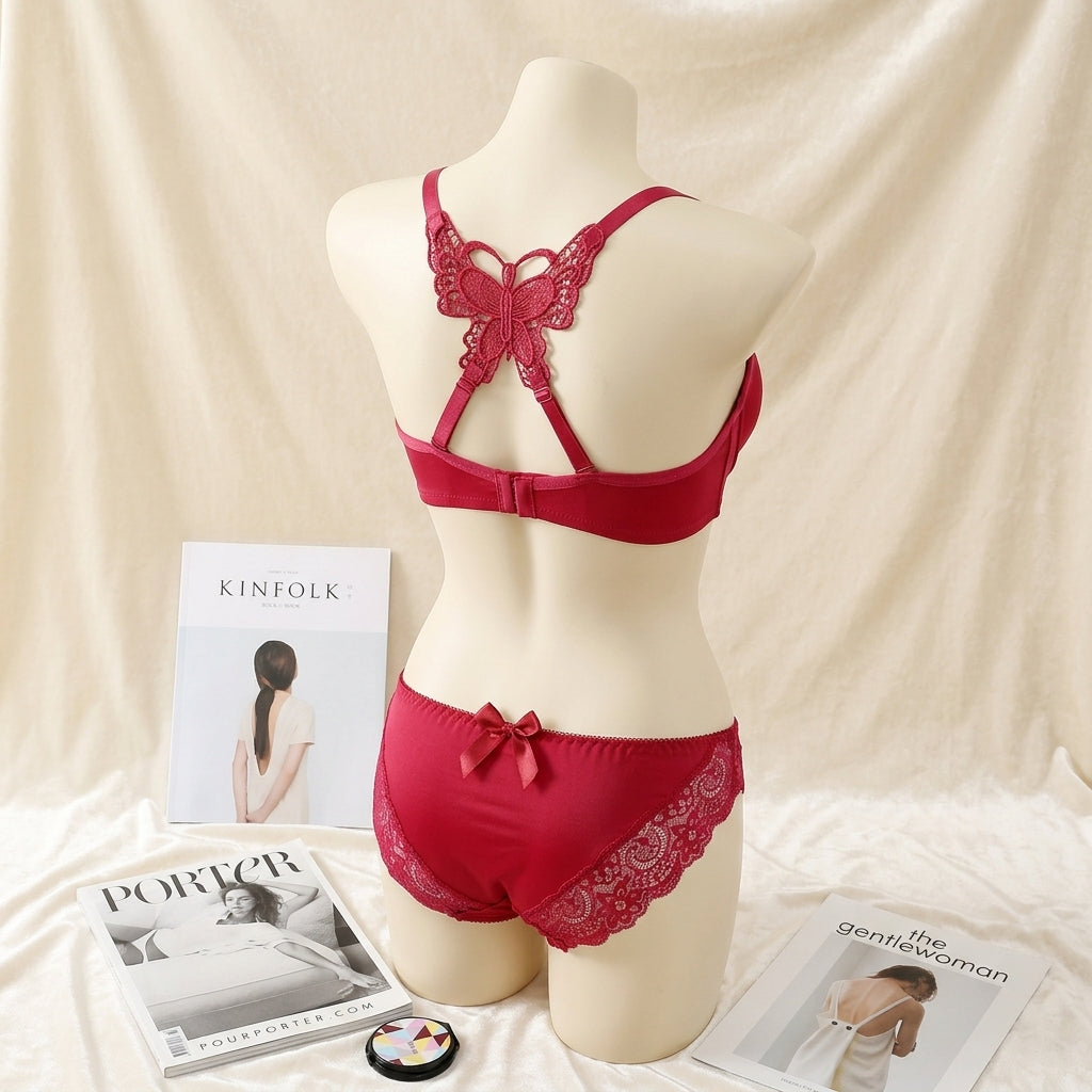 Enchanting Butterfly-Back Lace Push-Up Set