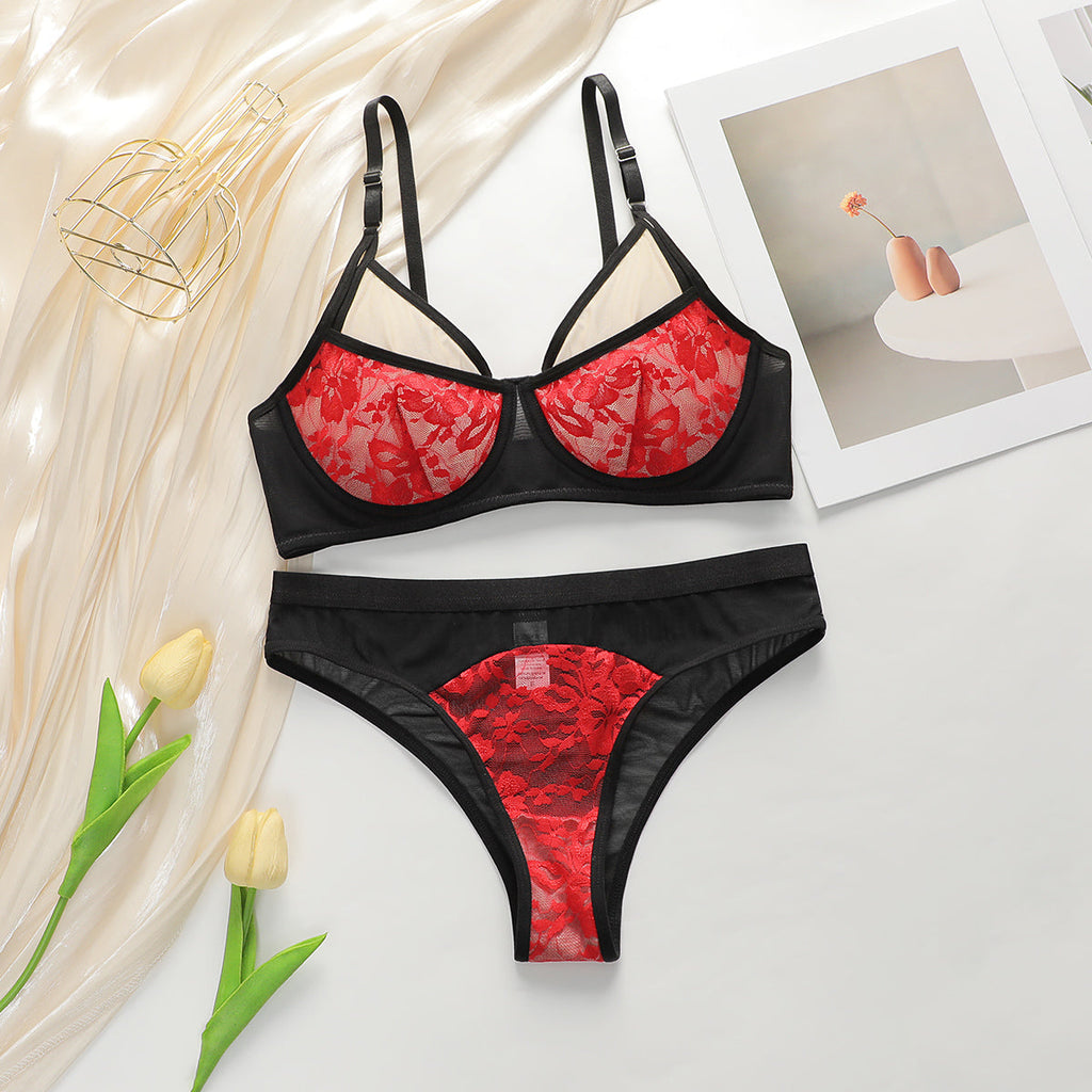 Ethereal Nude Lace Balconette & High-Cut Set