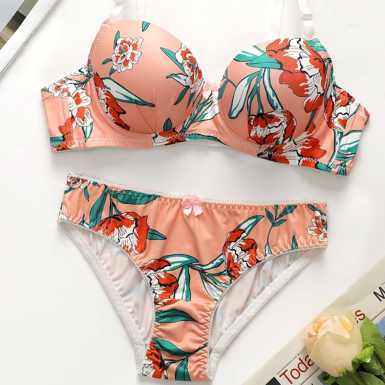 Bloom & Bliss Floral Underwire Lingerie Set