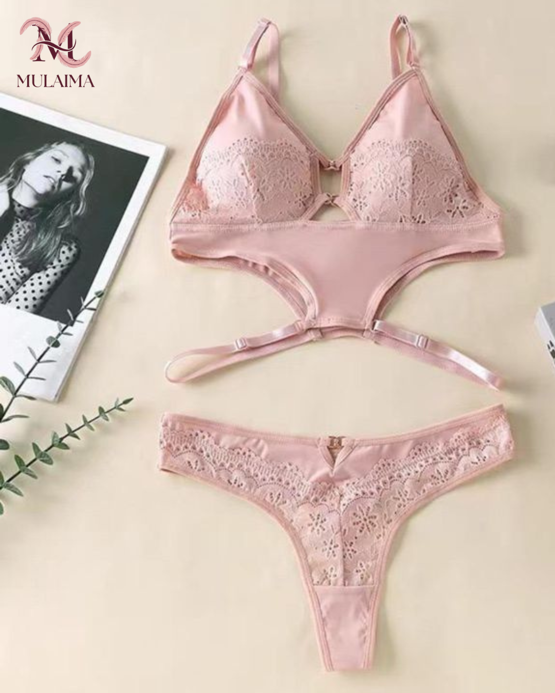 MULAIMA – BLOSSOM Lace Cut-Out Lingerie Set