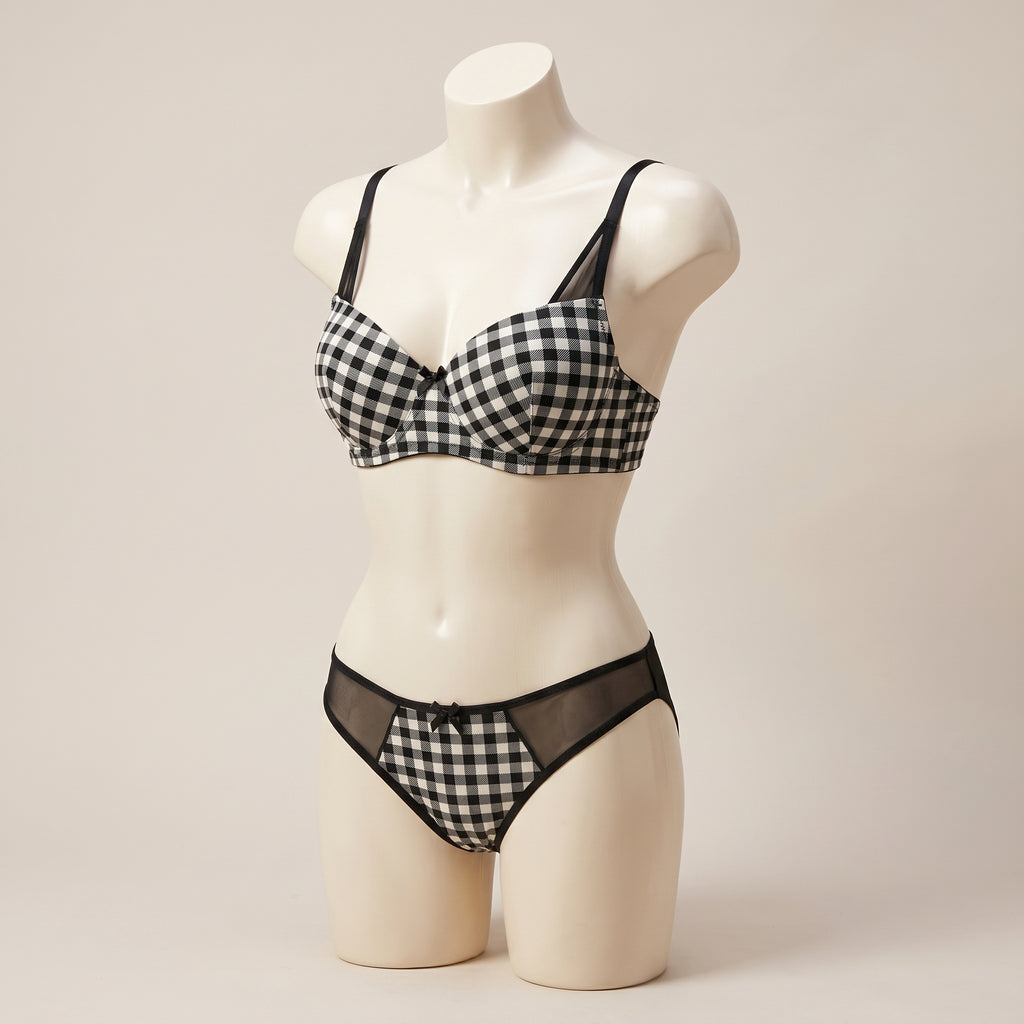 Chic Plaid Bra & Panty Set