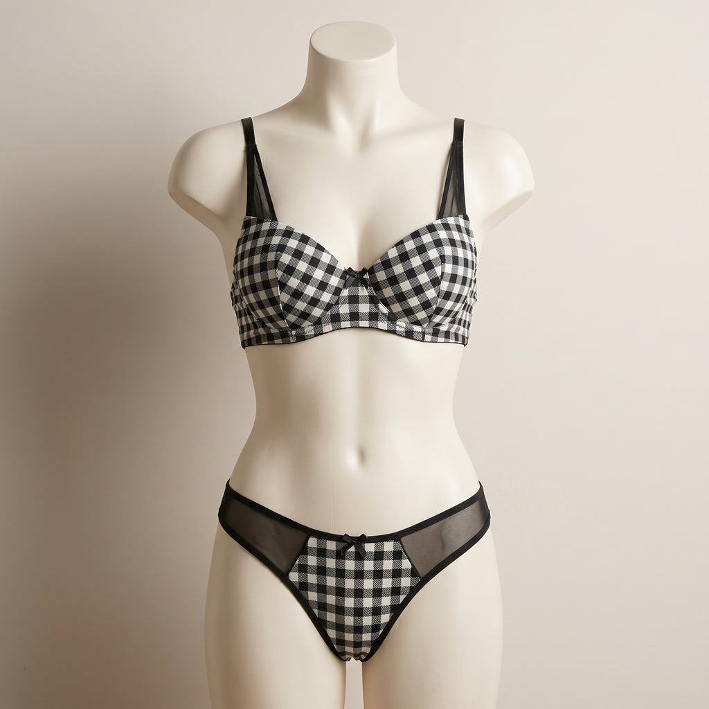 Chic Plaid Bra & Panty Set