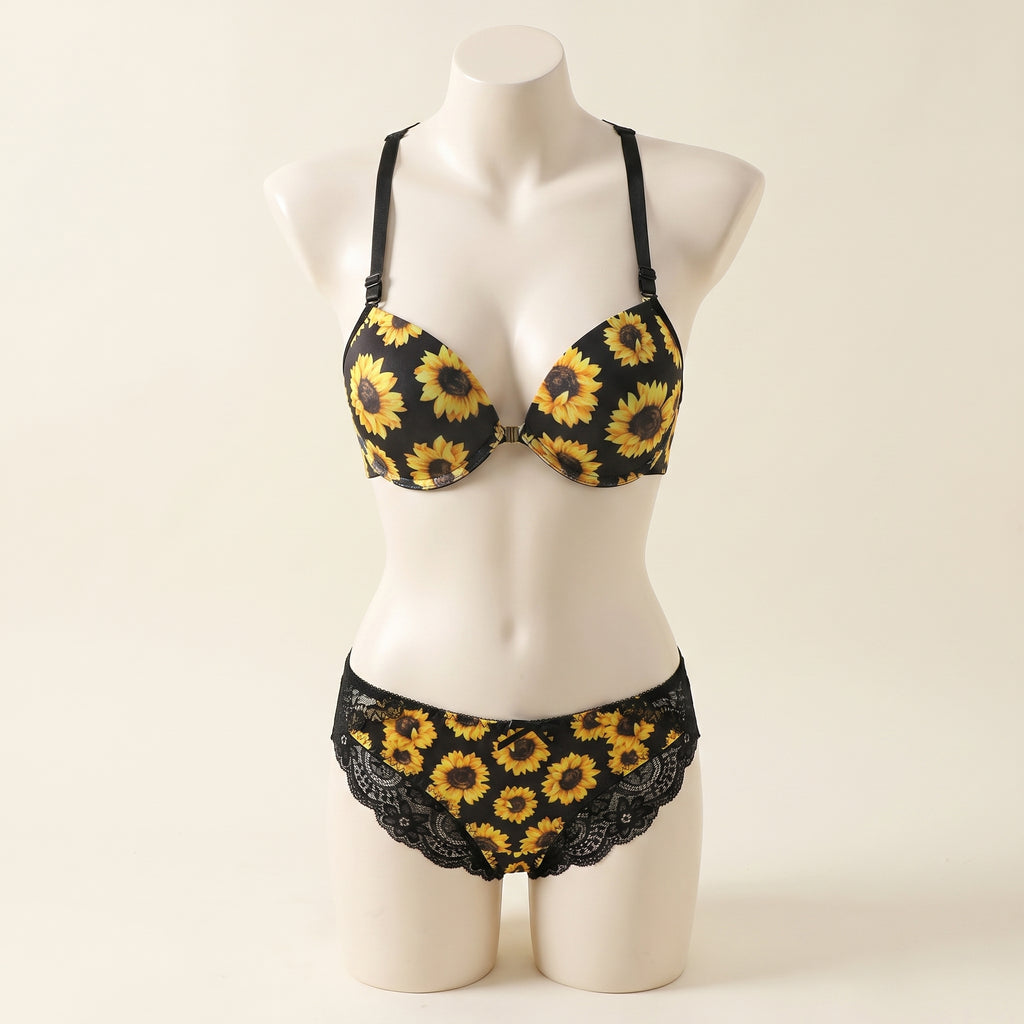 Radiant Sunflower Lace & Strappy Set