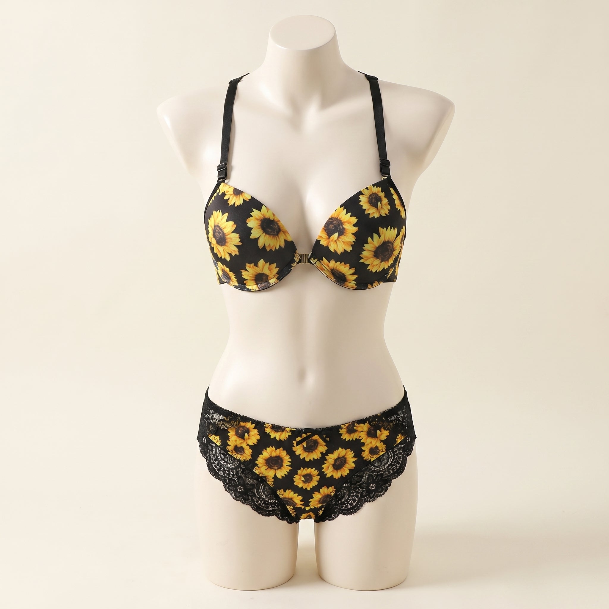 Radiant Sunflower Lace & Strappy Set