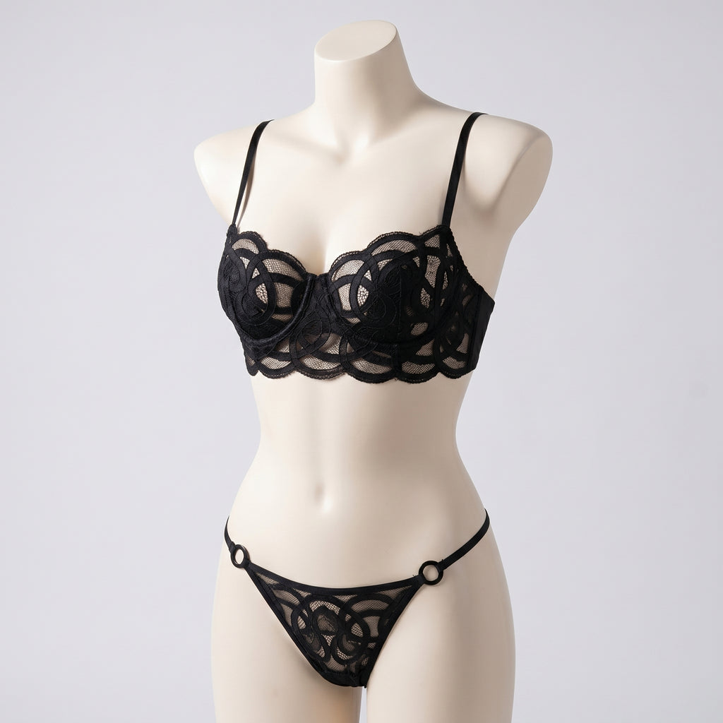 Ethereal Lattice Sheer Lace & Mesh Set