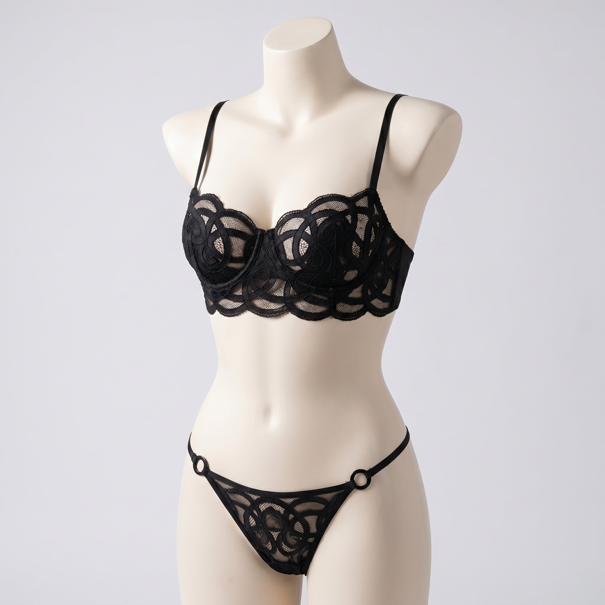 Ethereal Lattice Sheer Lace & Mesh Set