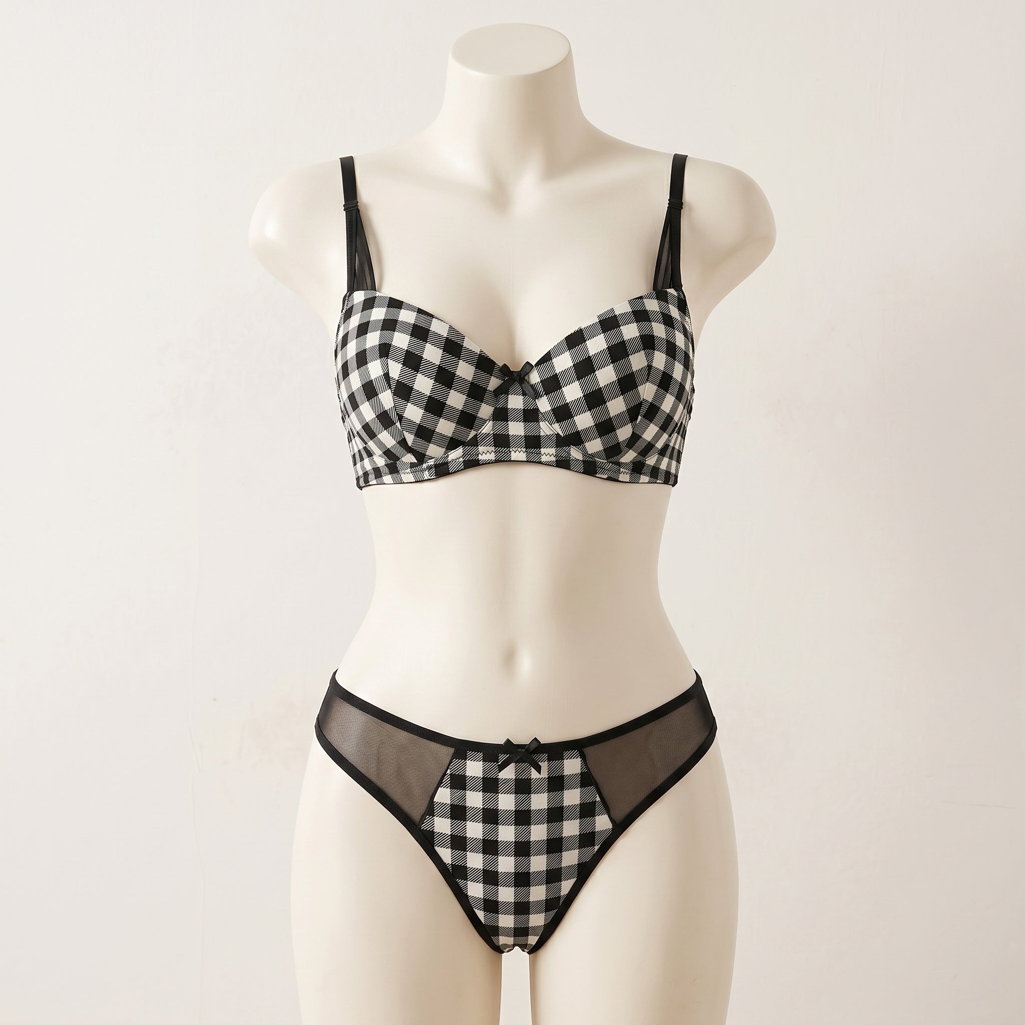 Classic Gingham Plaid Wired Bra & Panty Set