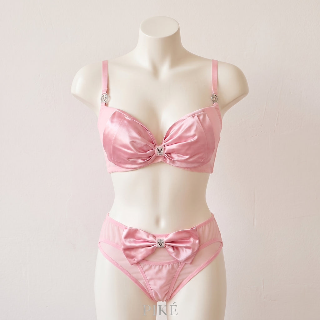 Sweet Bow: Elegant Comfort Bra & Panty Set