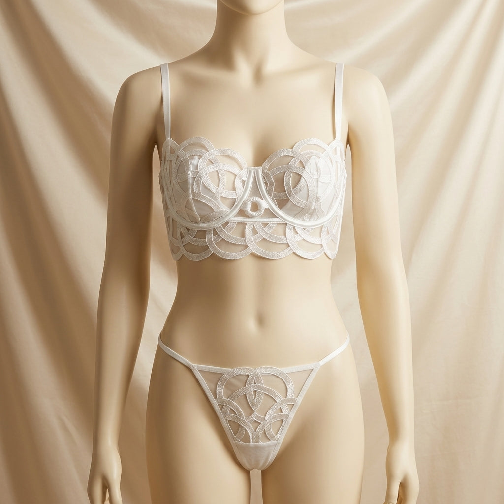 Ethereal Lattice Sheer Lace & Mesh Set