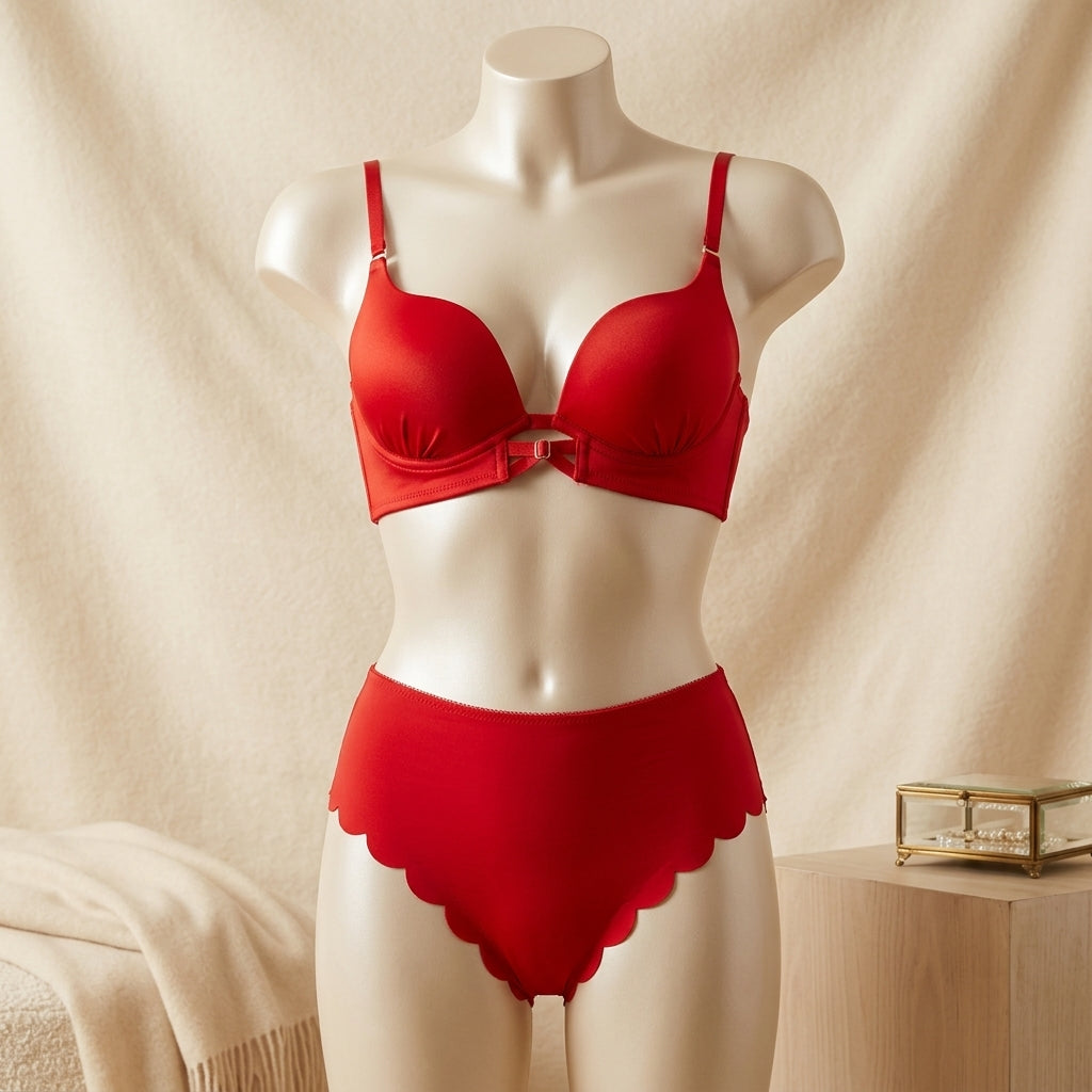 Wild Allure: Padded Push-Up Wired Bra & Panty Set