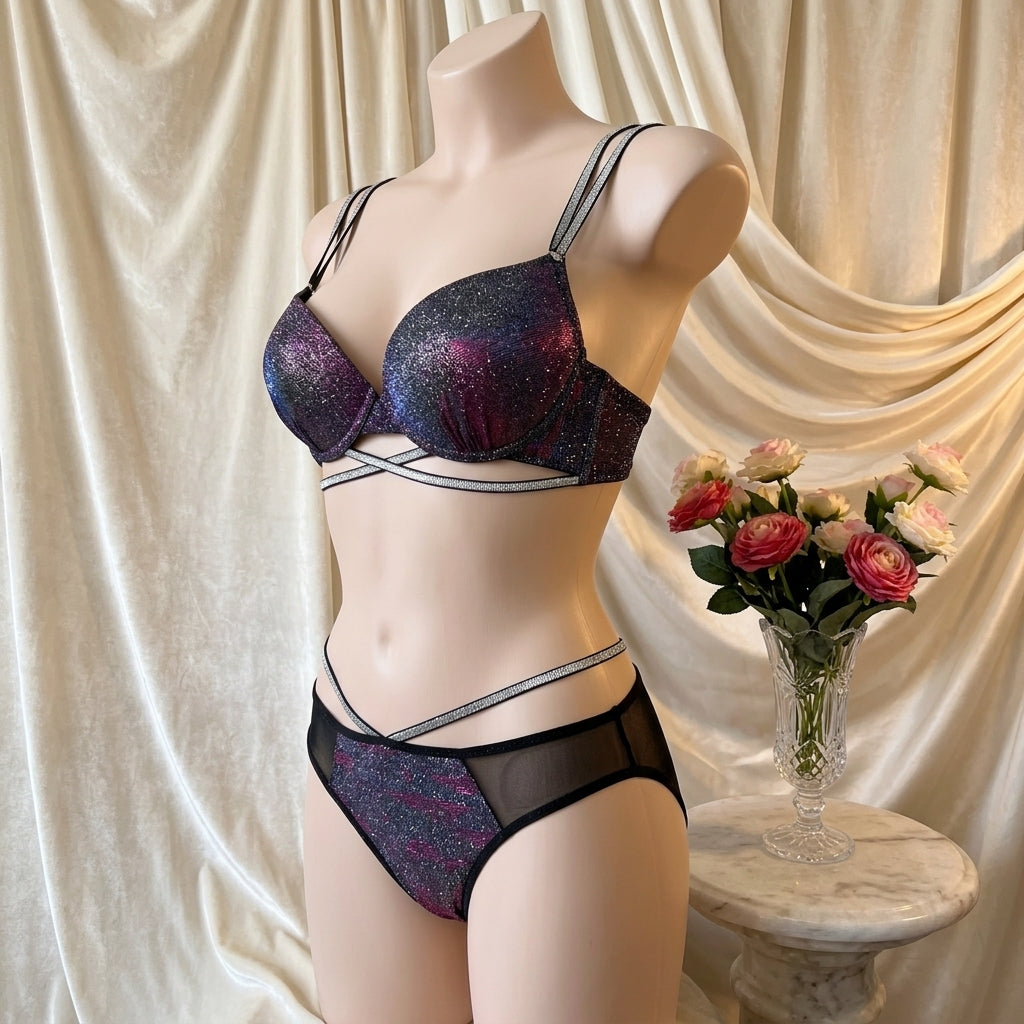 FairyShine Sparkle Push-Up Bra & Panty Set