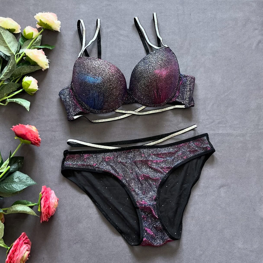 FairyShine Sparkle Push-Up Bra & Panty Set