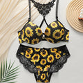Radiant Sunflower Lace & Strappy Set