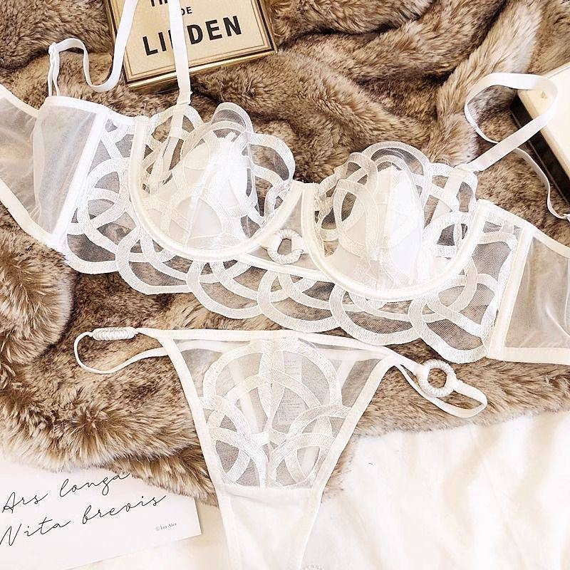 Ethereal Lattice Sheer Lace & Mesh Set